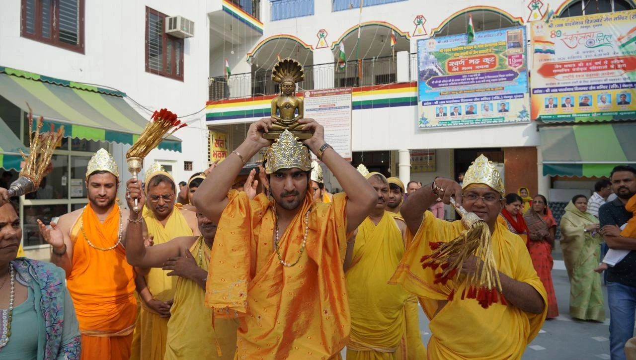 गुरुग्राम के जैकबपुरा जैन मंदिर में धूमधाम से मनाया गया भगवान पार्श्वनाथ का मोक्ष कल्याणक महोत्सव