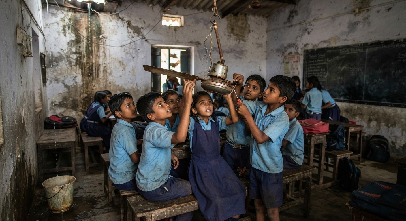 सड़क, पंखे और पानी की मांग को लेकर सड़कों पर उतरी नई पीढ़ी, सरकारी शिक्षा व्यवस्था की बदहाली पर उठे सवाल
