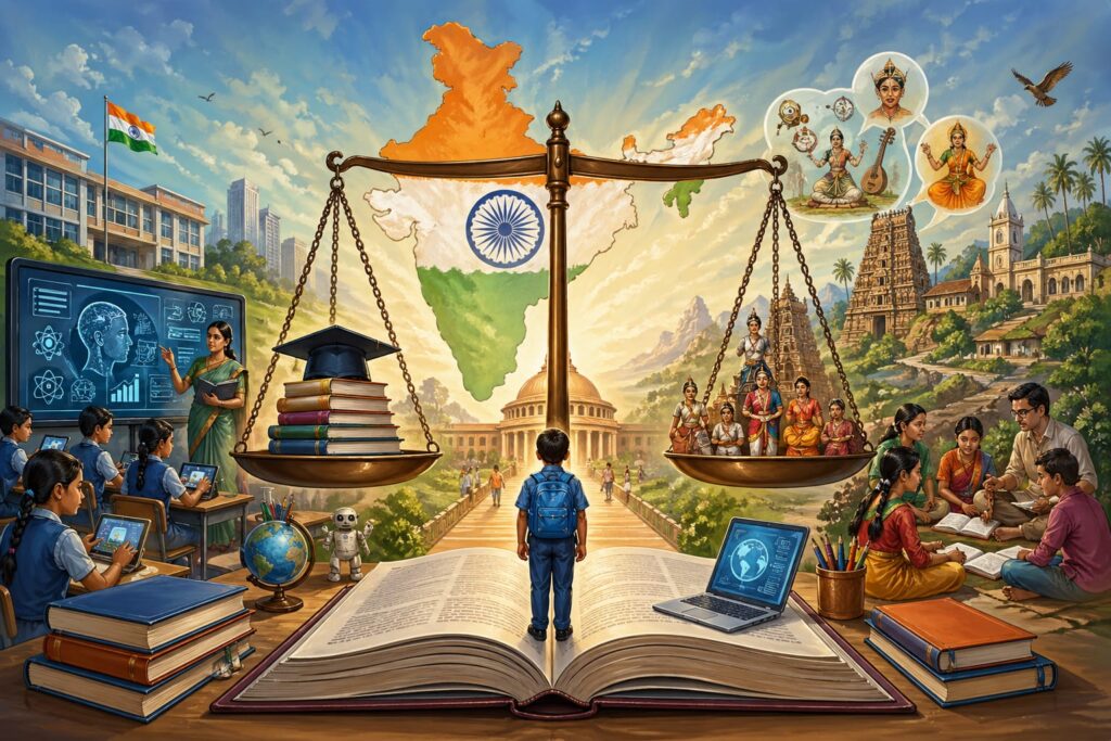 भारतीय शिक्षा व्यवस्था में चल रहे सबसे बड़े विमर्श को सटीक रूप से सामने रखता है। राष्ट्रीय शिक्षा नीति (NEP) 2020 के अंतर्गत प्रस्तावित “एक देश, एक पाठ्यक्रम” का विचार देशभर में तीखी बहस का विषय बन चुका है।