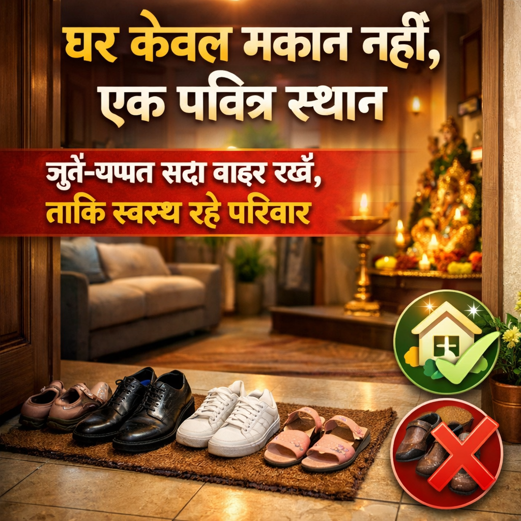 घर केवल मकान नहीं एक पवित्र स्थान जूते-चप्पल बाहर रखने से परिवार रहेगा स्वस्थ