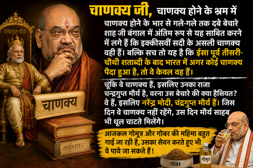 नरेंद्र मोदी, चंद्रगुप्त मौर्य हैं। जिस दिन वे चाणक्य नहीं रहेंगे, उस दिन मौर्य साहब भी धूल चाटते मिलेंगे।