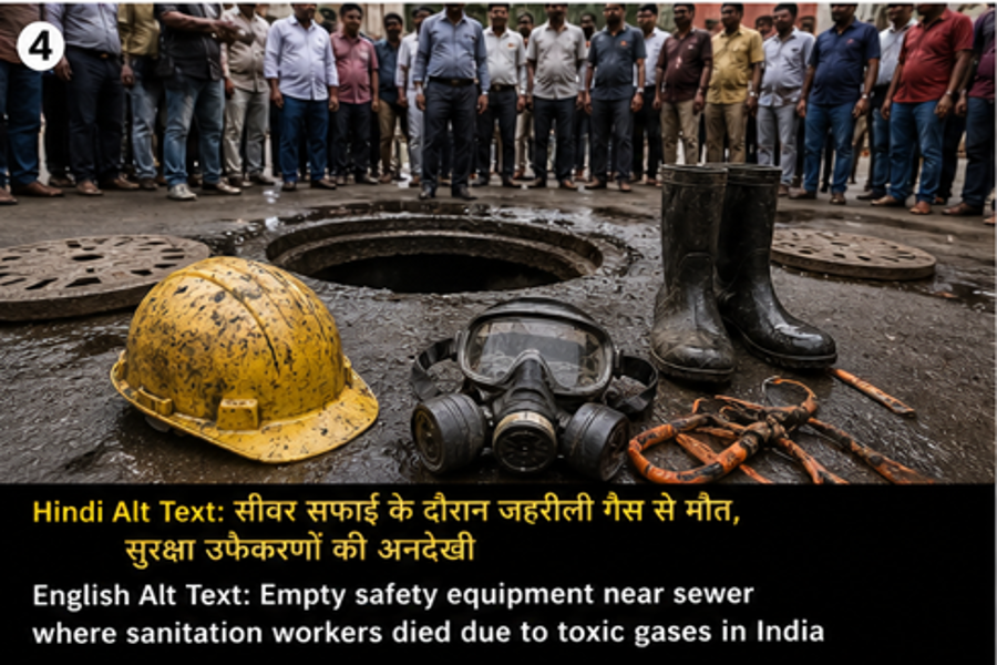 सीवर सफाई के दौरान जहरीली गैस से मौत, सुरक्षा उपकरणों की अनदेखी 