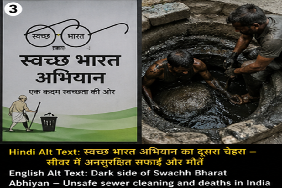स्वच्छ भारत अभियान का दूसरा चेहरा – सीवर में अनसुरक्षित सफाई और मौतें 