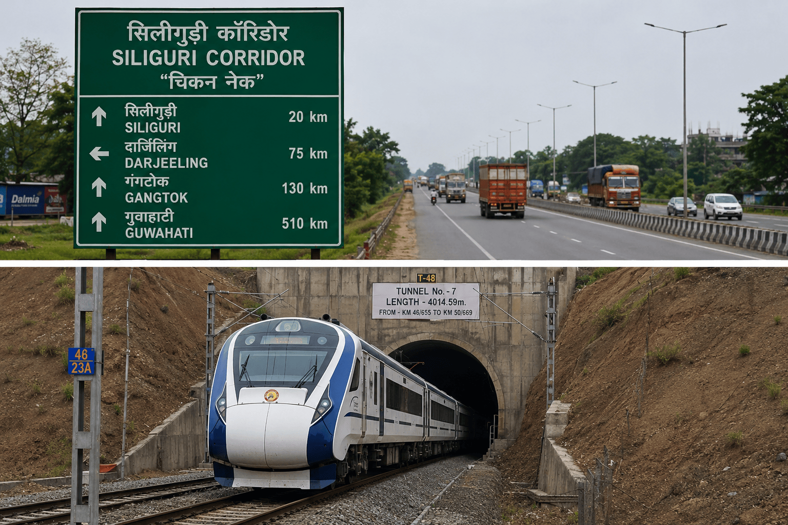 भारत की चिकन नेक कहलाने वाला सिलीगुड़ी कॉरिडोर, जो पूर्वोत्तर भारत को मुख्य भूमि से जोड़ने वाली सबसे महत्वपूर्ण रणनीतिक सड़क है।