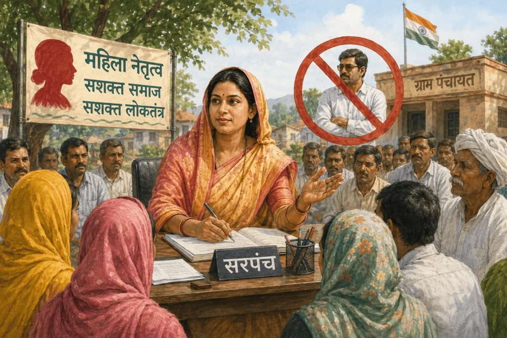 भारत में महिला आरक्षण के बावजूद “सरपंच पति” और “पार्षद पति” की प्रवृत्ति लोकतंत्र और महिला सशक्तिकरण के लिए गंभीर चुनौती बनी हुई है, जो संवैधानिक भावना को कमजोर करती है।