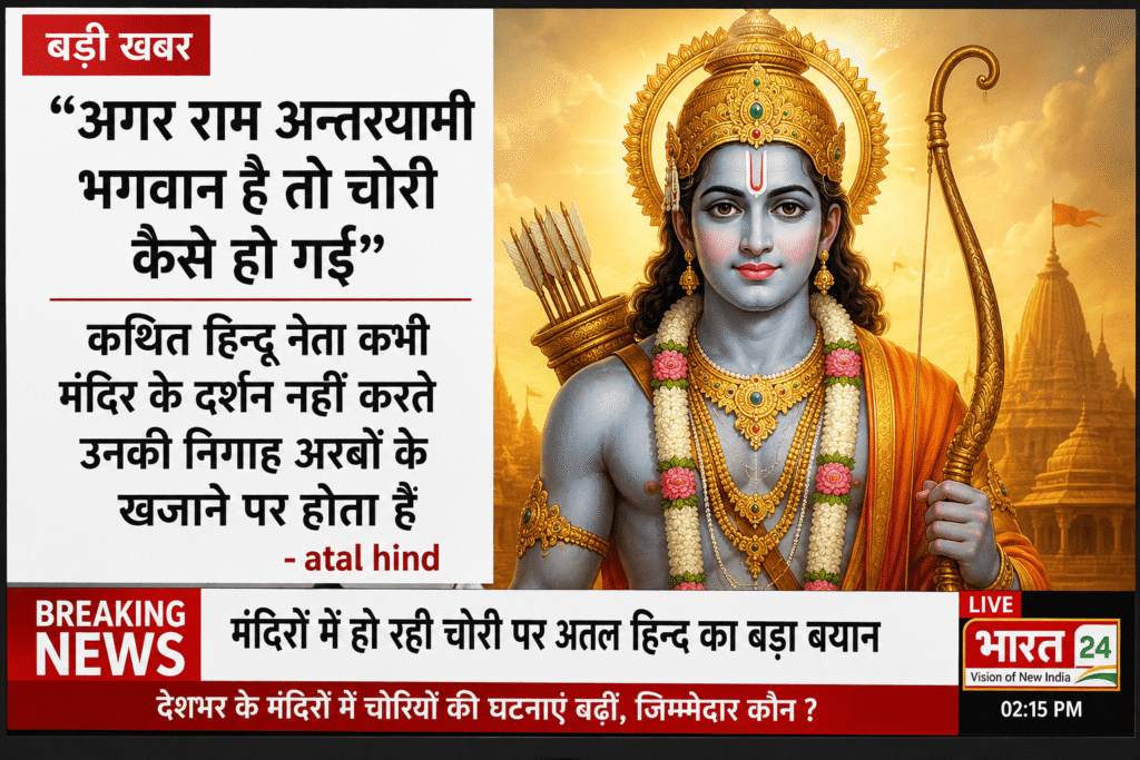 रामलला मंदिर चोरी: आस्था, प्रशासन और सियासत के बीच खड़ा बड़ा सवाल अयोध्या में रामलला मंदिर का भव्य दृश्य, दान पात्र चोरी घटना के बाद सुरक्षा और प्रबंधन पर उठते सवाल