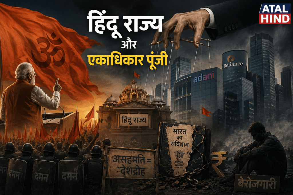 हिंदू राज्य और एकाधिकार पूंजी: प्रभात पटनायक का तीखा विश्लेषण यह लेख समकालीन भारतीय राजनीति और अर्थव्यवस्था पर एक वैचारिक एवं आलोचनात्मक दृष्टिकोण प्रस्तुत करता है।