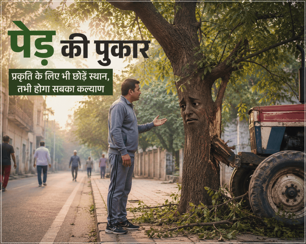 पेड़ की पुकार एक स्वप्न जिसने प्रकृति के प्रति हमारी जिम्मेदारी का एहसास कराया स्वप्न में एक उदास पेड़ अपनी पीड़ा व्यक्त करते हुए, प्रकृति संरक्षण और वृक्षों को उचित स्थान देने का संदेश देता हुआ