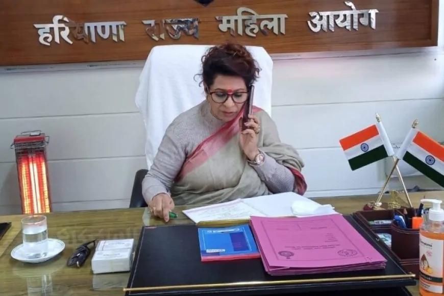 हरियाणा महिला आयोग की पूर्व चेयरपर्सन रेणु भाटिया कार्यकाल, कार्यशैली और विवादों का पूरा सच हरियाणा महिला आयोग की पूर्व चेयरपर्सन रेणु भाटिया के कार्यकाल, विवादों और महिला अधिकारों से जुड़े मामलों पर आधारित विशेष समाचार चित्र।"