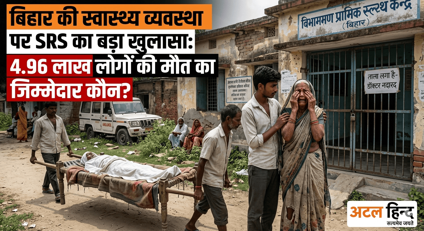 बिहार स्वास्थ्य व्यवस्था की बदहाली को दर्शाती तस्वीर: अस्पताल के बाहर रोते हुए परिजन, इलाज के अभाव में एंबुलेंस न मिलने पर स्ट्रेचर पर ले जाते हुए शव।" बिहार स्वास्थ्य व्यवस्था की बदहाली को दर्शाती तस्वीर: अस्पताल के बाहर रोते हुए परिजन, इलाज के अभाव में एंबुलेंस न मिलने पर स्ट्रेचर पर ले जाते हुए शव।"