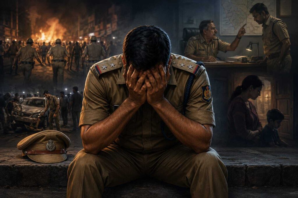 पुलिस बल में मानसिक तनाव, कार्य-संस्कृति और मनोवैज्ञानिक सहयोग की आवश्यकता पर गंभीर प्रश्न खड़े करती है।