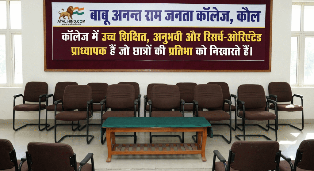 बाबू अनन्त राम जनता कॉलेज कौल में दाखिले शुरू, 12 जुलाई तक करें आवेदन बाबू अनन्त राम जनता कॉलेज,कॉलेज में उच्च शिक्षित, अनुभवी और रिसर्च-ओरिएंटेड प्राध्यापक हैं जो छात्रों की प्रतिभा को निखारते हैं।