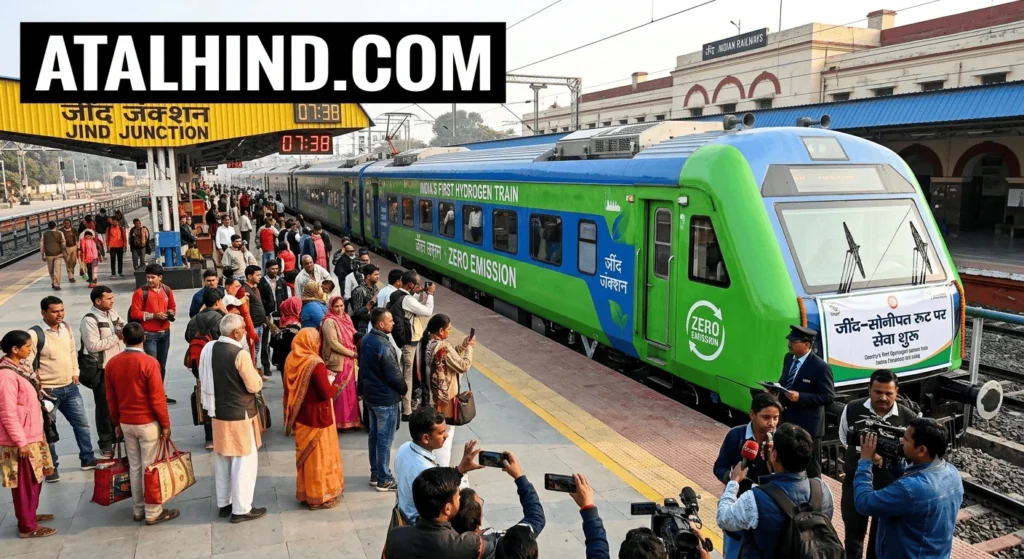 आम जनता के लिए दौड़ी देश की पहली हाइड्रोजन ट्रेन, जींद से सोनीपत का किराया सिर्फ ₹25, देखें टाइम टेबल जींद-सोनीपत रूट पर हाइड्रोजन ट्रेन सेवा शुरू: जानिए कितने बजे स्टेशन पहुंचेगी गाड़ी, ये है पूरा शेड्यूल