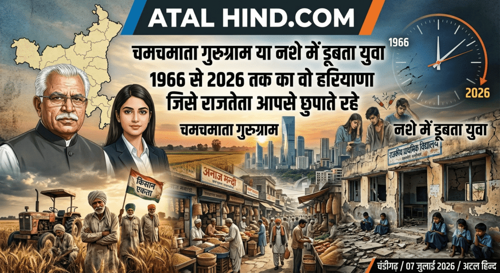 चमचमाता गुरुग्राम या नशे में डूबता युवा 1966 से 2026 तक का वो हरियाणा, जिसे राजनेता आपसे छुपाते रहे! चमचमाता गुरुग्राम या नशे में डूबता युवा 1966 से 2026 तक का वो हरियाणा, जिसे राजनेता आपसे छुपाते रहे!