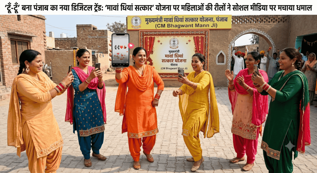 पंजाब में डिजिटल क्रांति: ‘मावां धियां सत्कार’ योजना की ‘टूँ-टूँ’ ट्यून पर महिलाओं ने बनाईं लाखों रीलें, 'टूँ-टूँ' बना पंजाब का नया डिजिटल ट्रेंड 'मावां धियां सत्कार' योजना पर महिलाओं की रीलों ने सोशल मीडिया पर मचाया धमाल