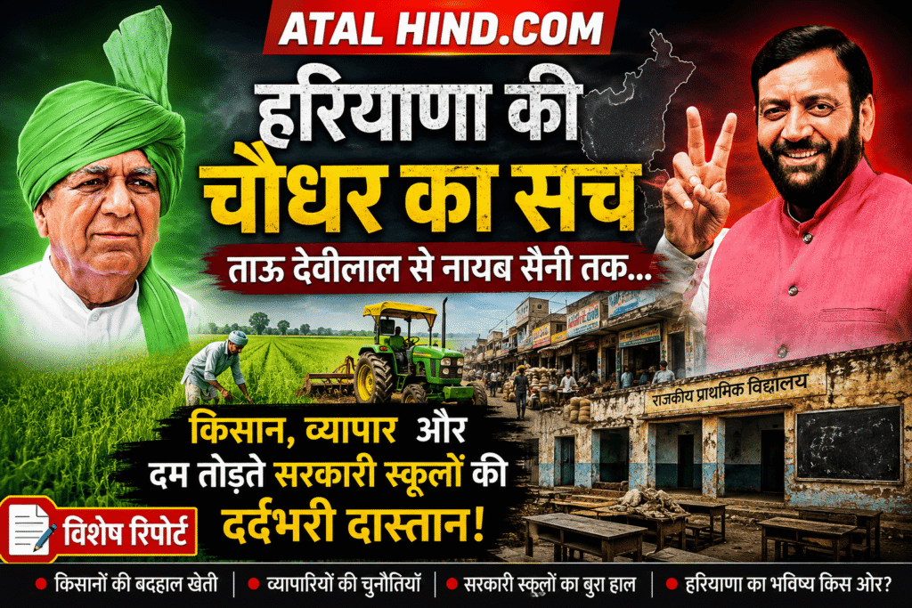 हरियाणा की चौधर का सच ताऊ देवीलाल से नायब सैनी तक… किसान, व्यापार और दम तोड़ते सरकारी स्कूलों की दर्दभरी दास्तान! हरियाणा की चौधर का सच: ताऊ देवीलाल से नायब सैनी तक... किसान, व्यापार और दम तोड़ते सरकारी स्कूलों की दर्दभरी दास्तान!
