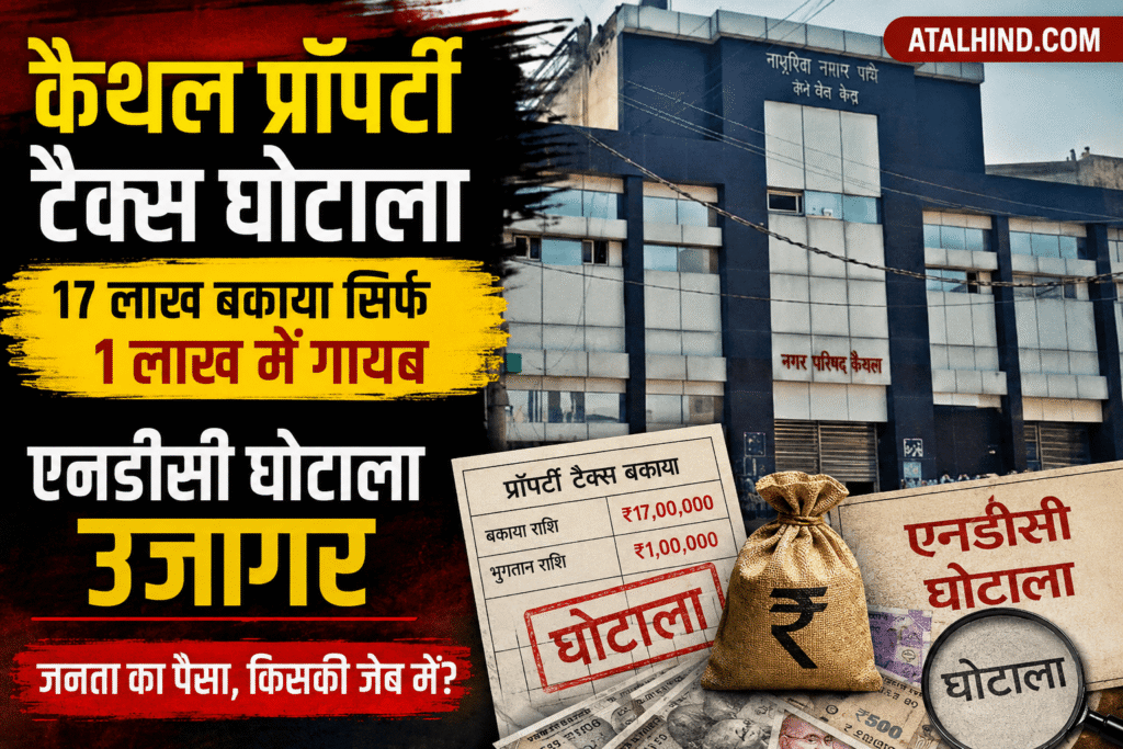 कैथल नगर परिषद में प्रॉपर्टी टैक्स घोटाला सामने आया।