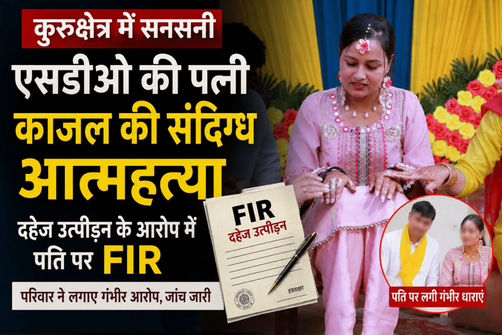 कुरुक्षेत्र में एसडीओ की पत्नी काजल की संदिग्ध आत्महत्या, दहेज उत्पीड़न के आरोप में पति पर FIR